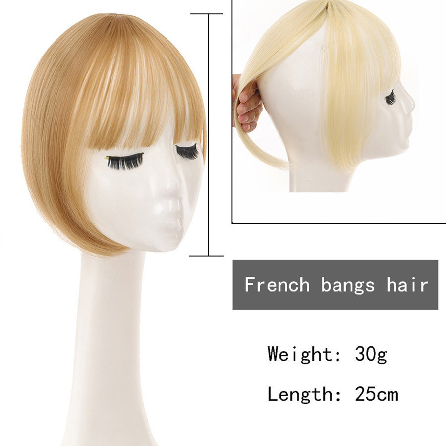 3D Bangs Straight Replacement Hair Covering Wig Set - High-Temp Fiber