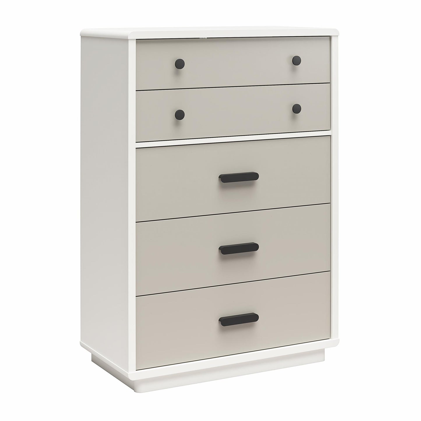 5-Drawer Dresser in White & Gray - Modern Storage Solution