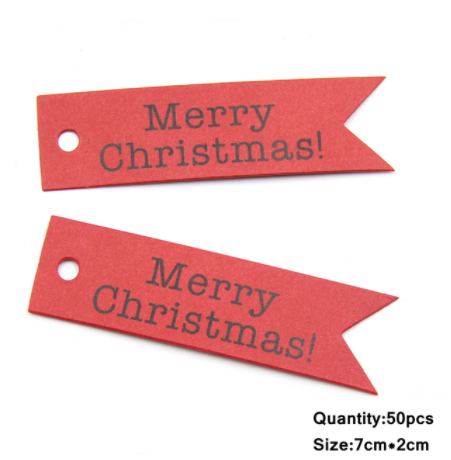 Tree-Shaped Kraft Paper Labels for Christmas Decorations - Pack of 10