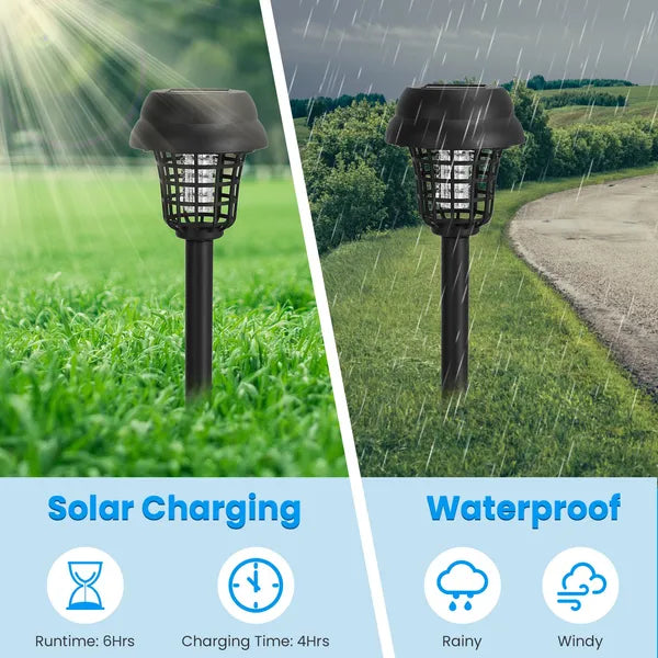 4 Pack Solar Mosquito Zapper Torch with UV & White Light