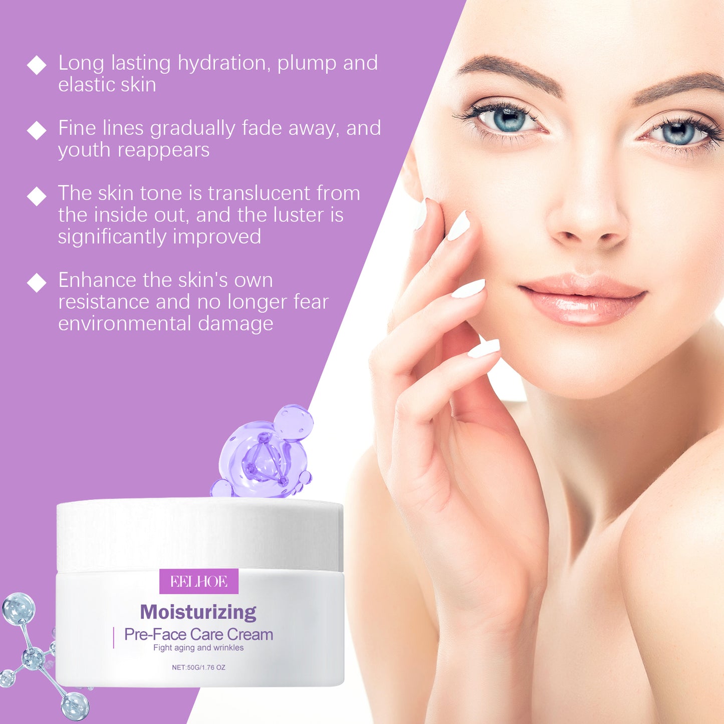 Moisturizing Anti-Wrinkle Face Cream with Hyaluronic Acid & Vitamin C