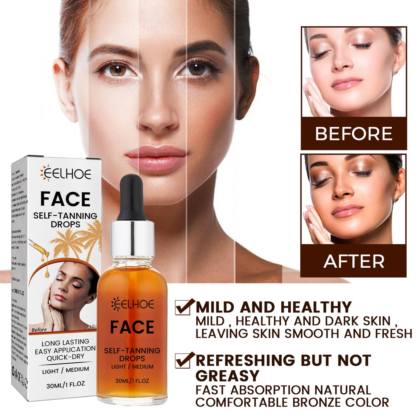 Facial Tanning Essence - Natural Bronzed Glow & Moisturizing Formula