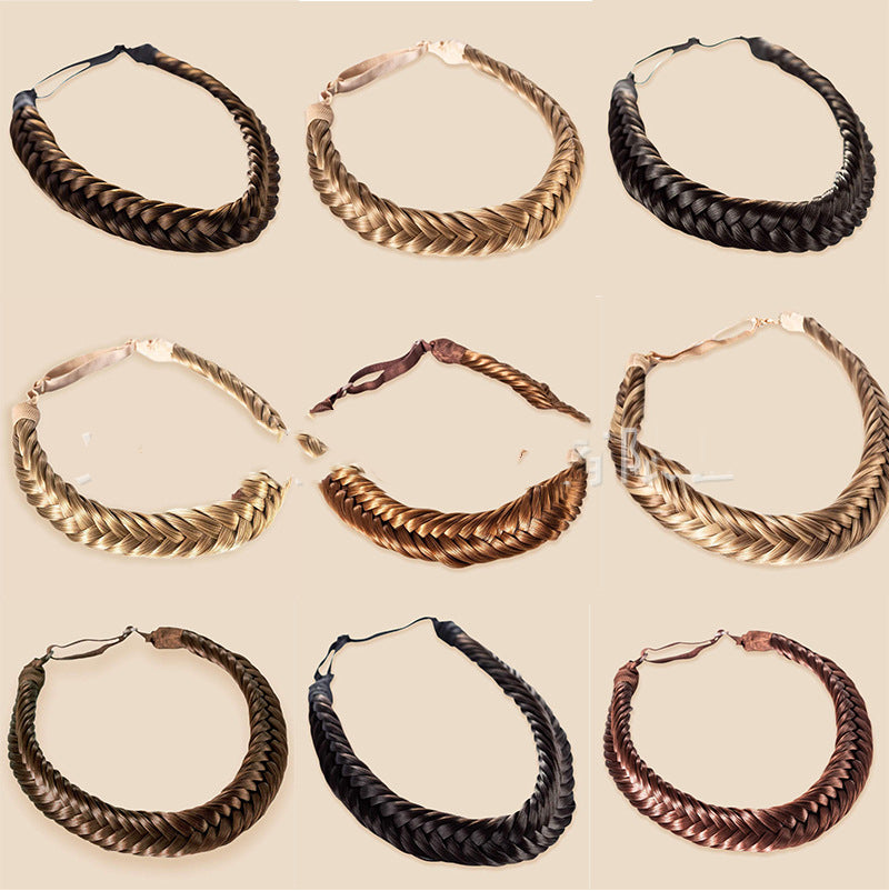 Braided Two-Strand Wig Headband for Cosplay and Costume Styling