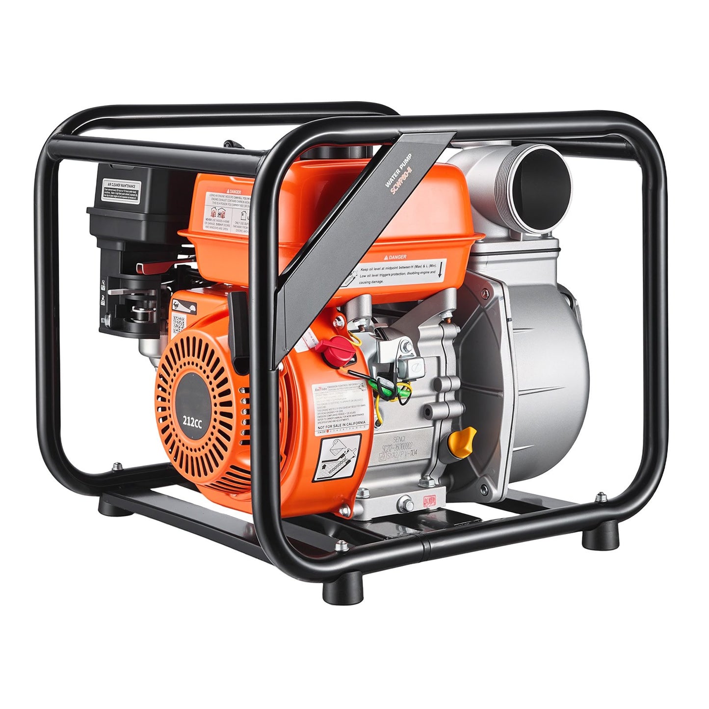 Gas Powered Water Pump 3 Inch 264 GPM 7HP Semi Trash Transfer Pump Portable