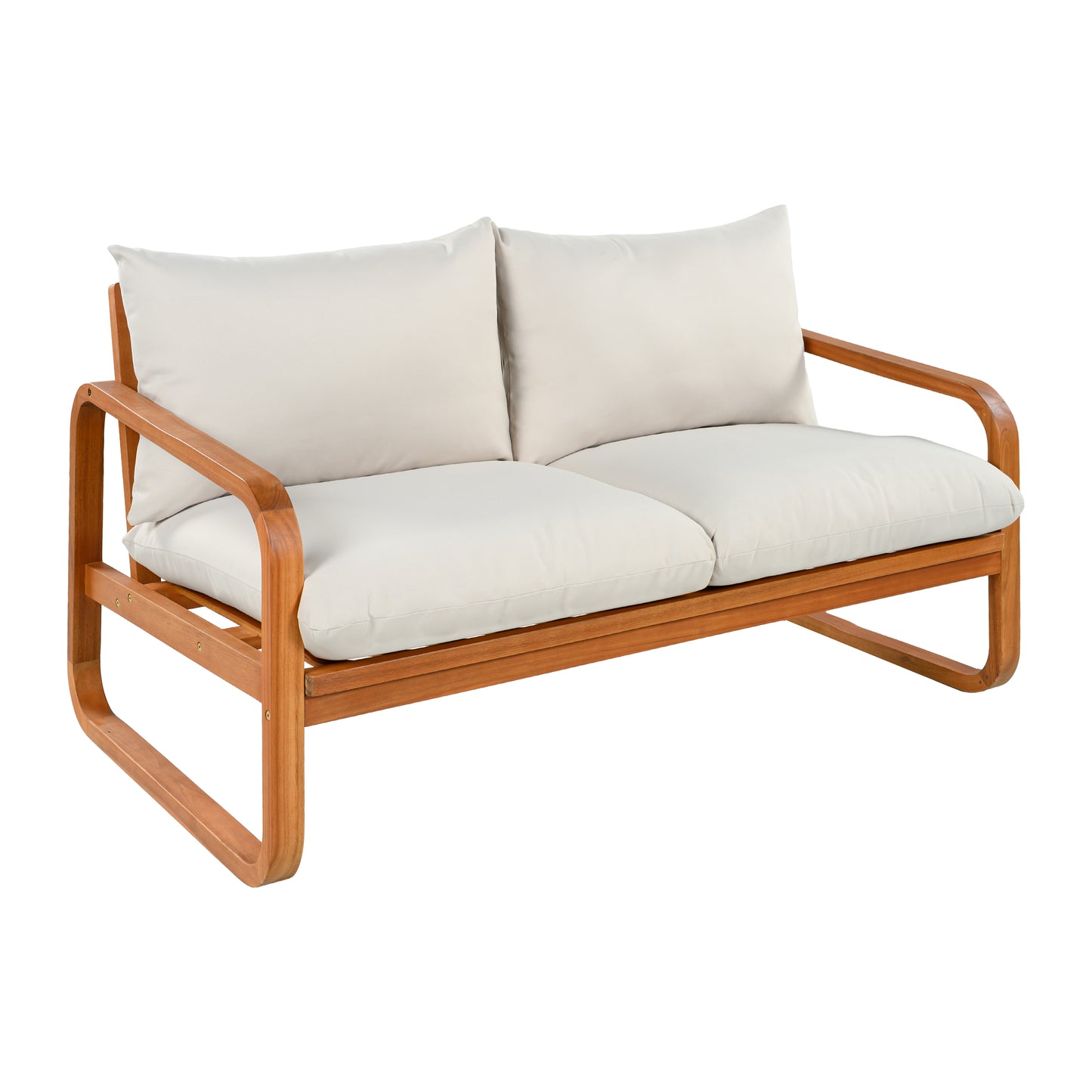 4-Piece Acacia Wood Outdoor Patio Furniture Set with Cushions