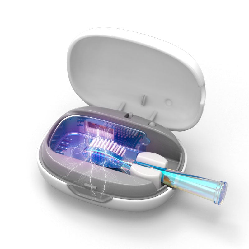 Toothbrush Sterilizer Box - UV Sanitizer for Oral Care, White