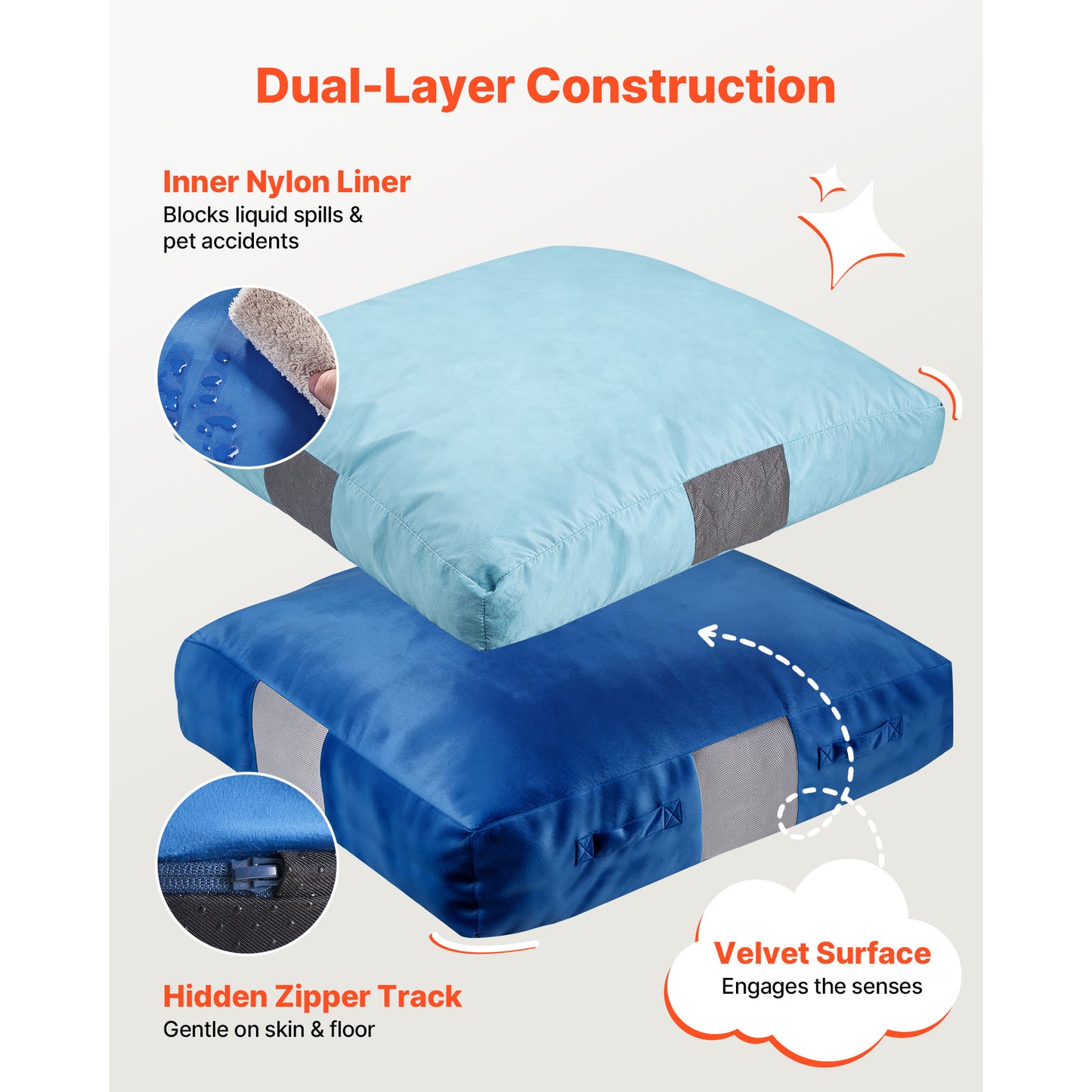 Kids Sensory Crash Pad 5x5 Ft Foam Play Mat with Washable Cover - Soft Landing Zone