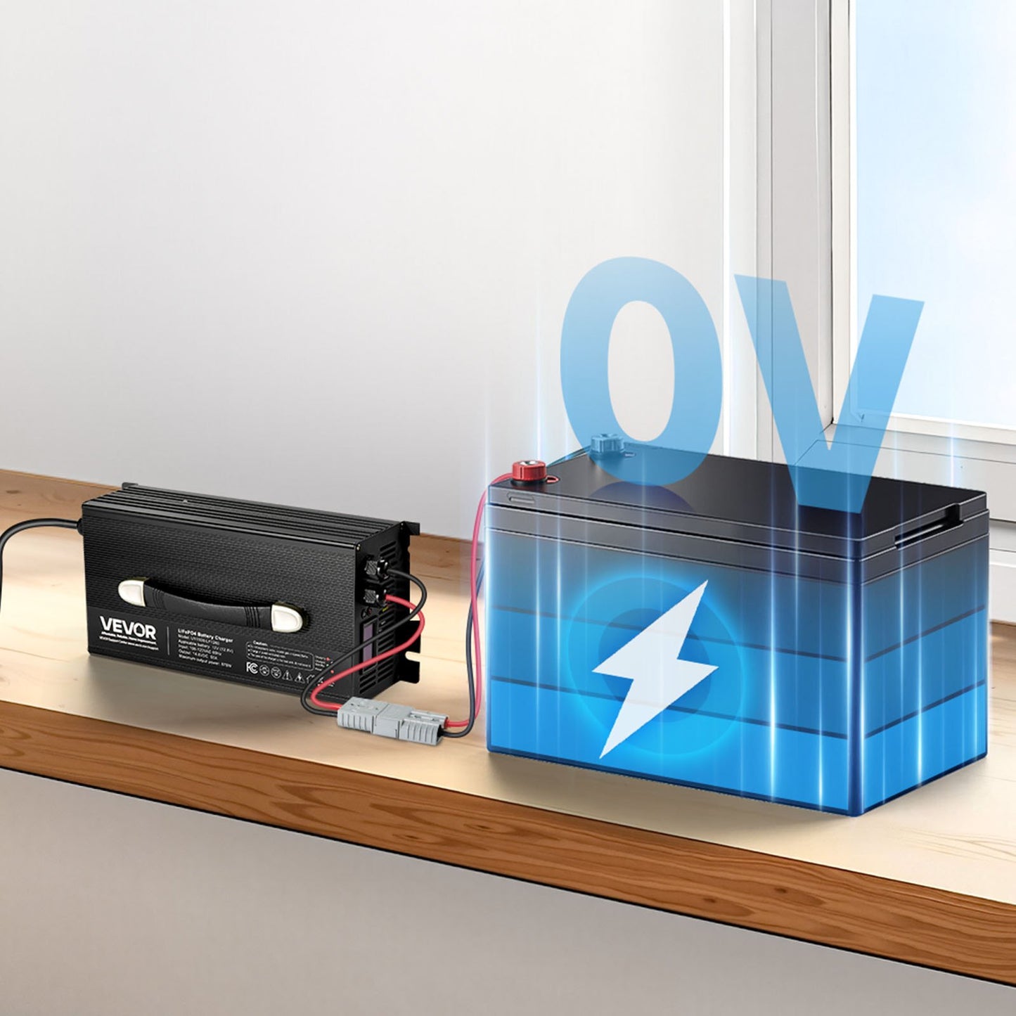 12V 60A Lithium Battery Charger for RVs - Smart 14.6V LiFePO4 Power Supply