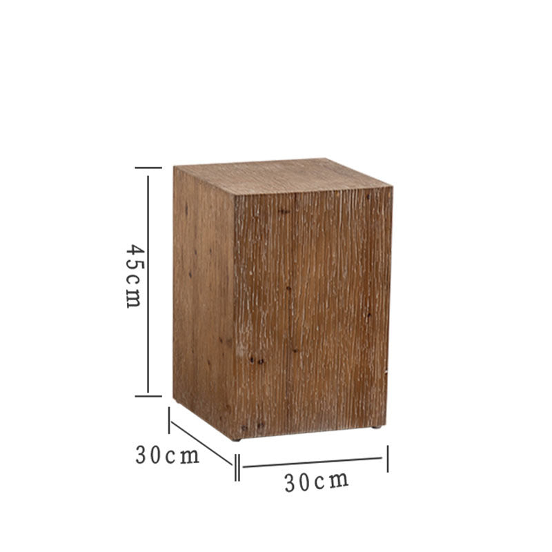 Solid Wood Corner Side Table for Living Room and Bedroom - Small Square Design