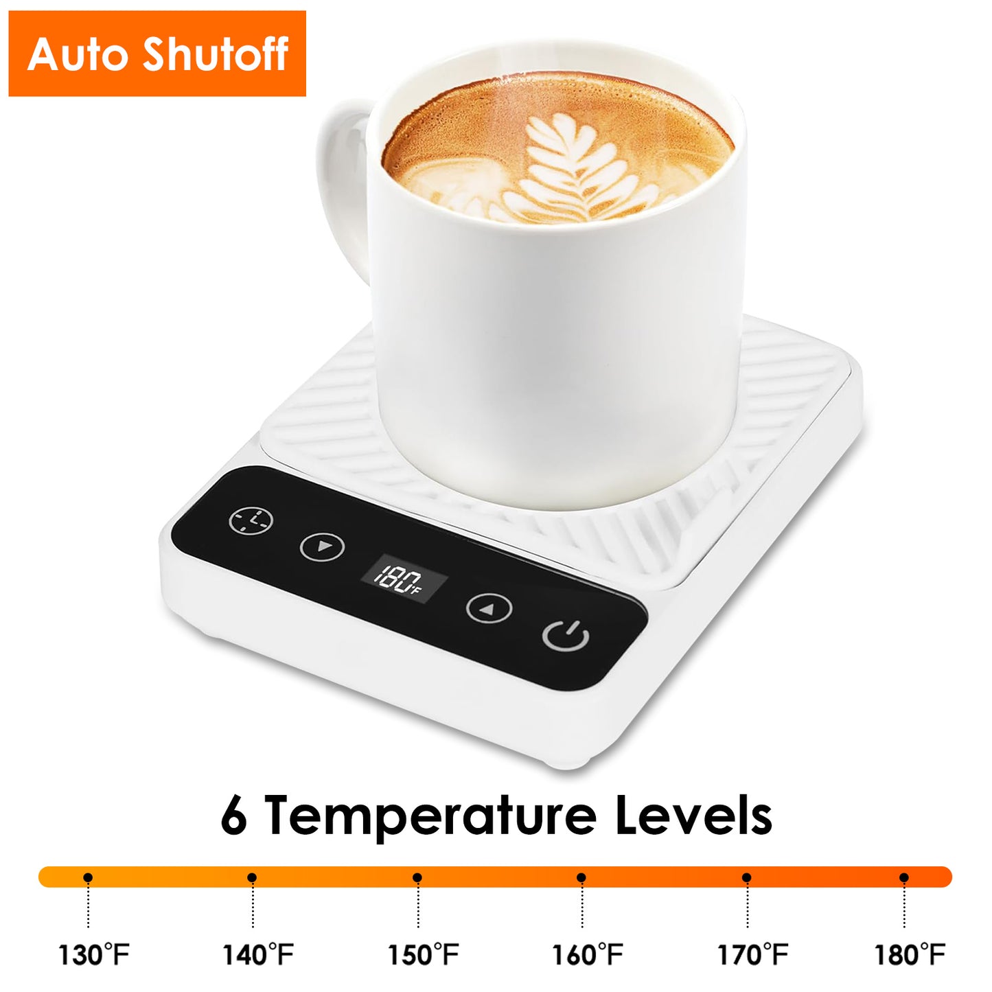 Electric Mug Warmer with 6 Temperature Levels & Auto Shut Off