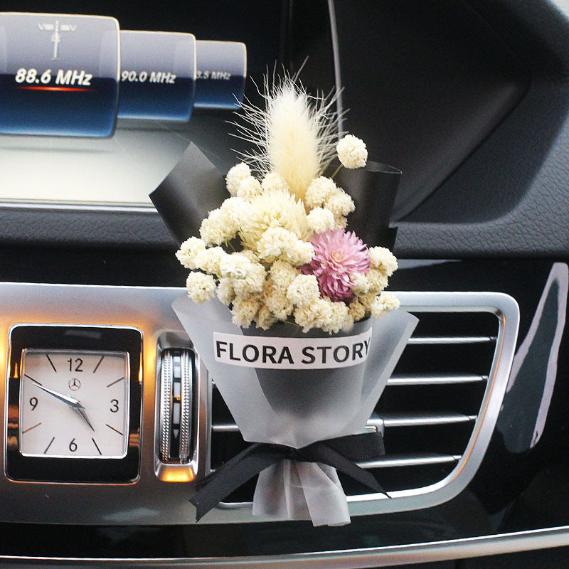 Decorative Dried Flowers Air Outlet Car Freshener - Colorful Aromatic Bouquet