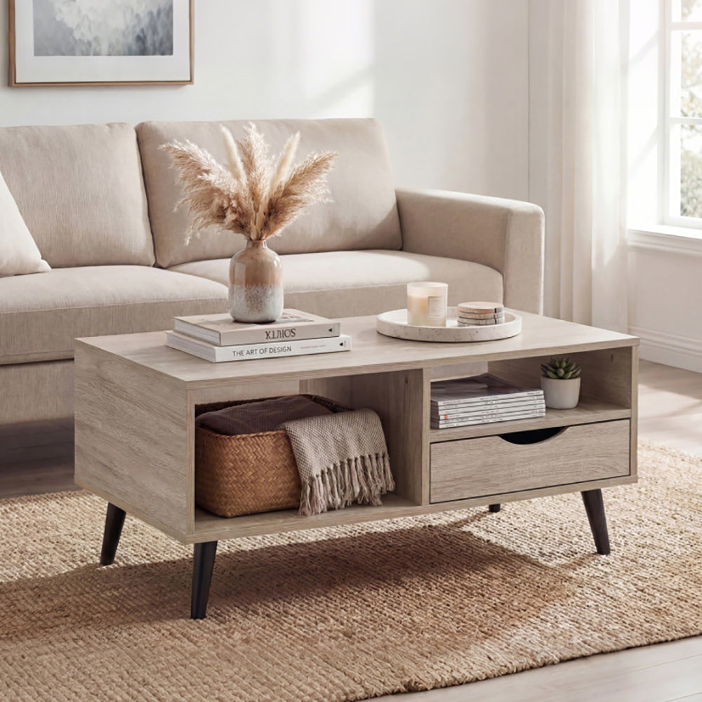 Coffee Table With Storage Rustic Rectangle Center For Living Rooms,