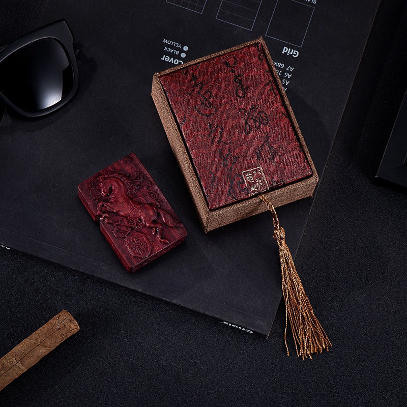 High-End Kerosene Lighter with Brocade Box Packaging - Multiple Colors