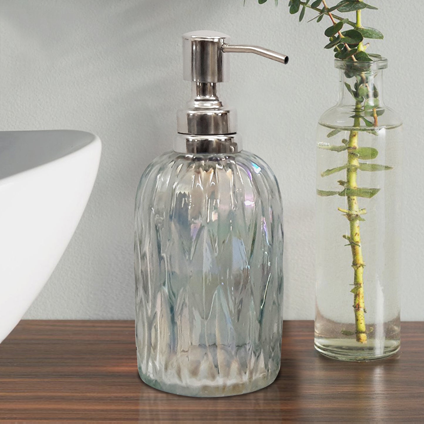 Glass Liquid Soap Dispenser Pump Bottle Bathroom Vanity & Kitchen