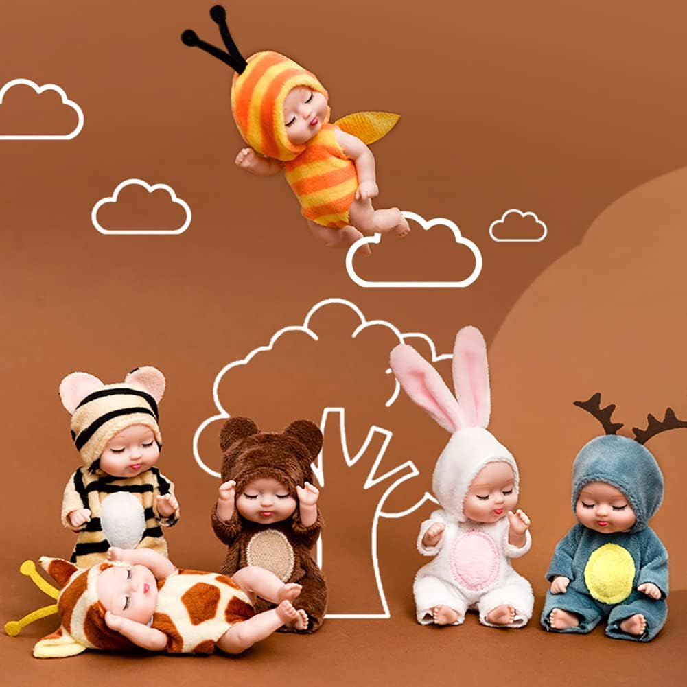 Set of 6 Realistic Baby Plush Dolls - Soft Toy Gift for Girls