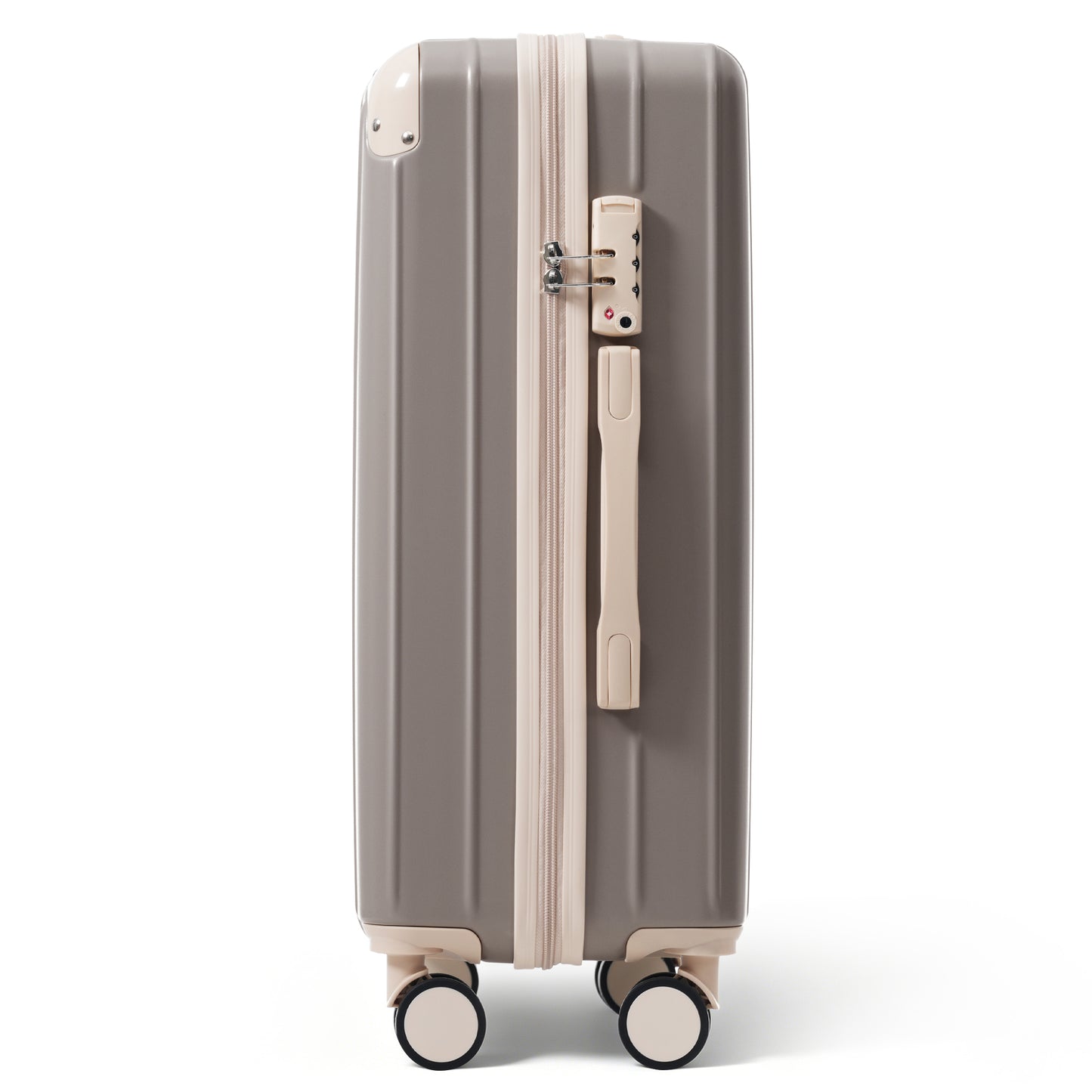 Premium ABS Travel Luggage Set - 3-Piece with TSA Lock, Light Grey