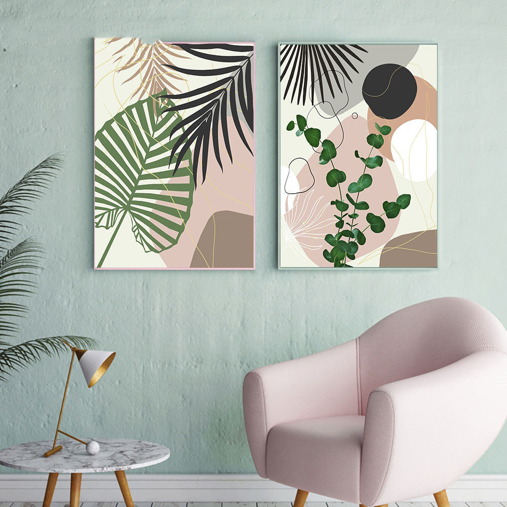 Tropical Plant Leaf Wall Art Canvas Painting - Various Sizes & Styles