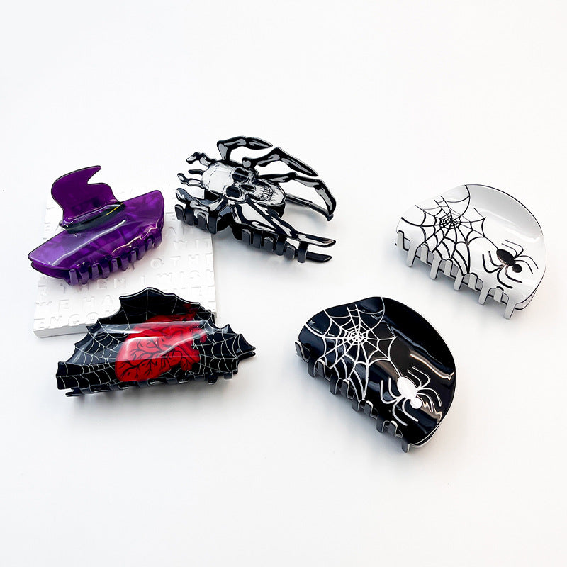 Halloween Hair Clip Acrylic Spider Shark Clip
