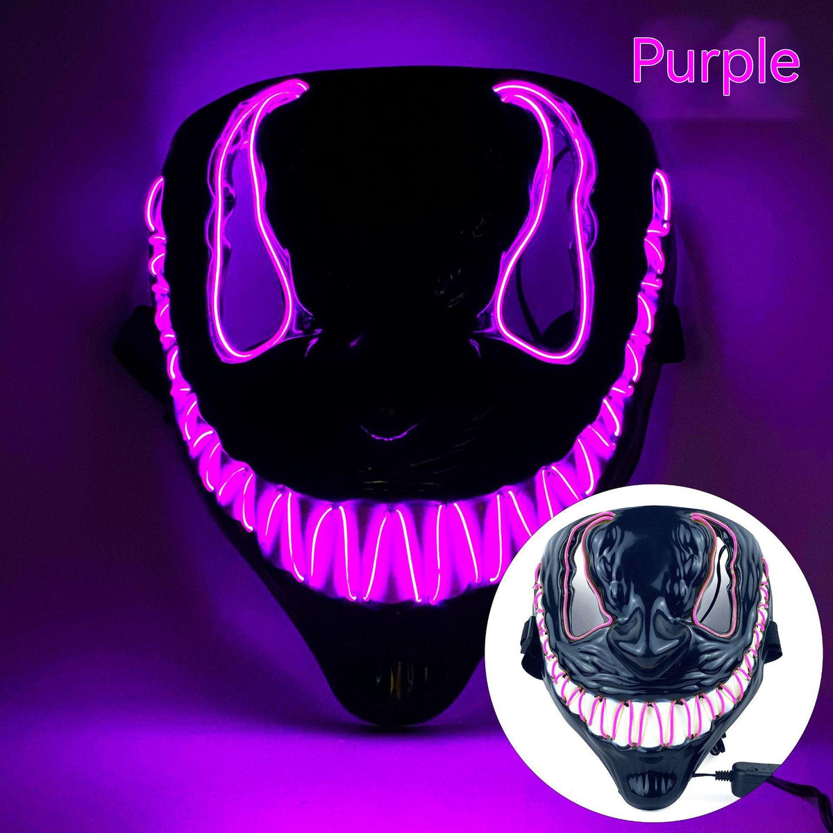 Halloween Luminous LED Mask for Dance Party Multi-Color Variants