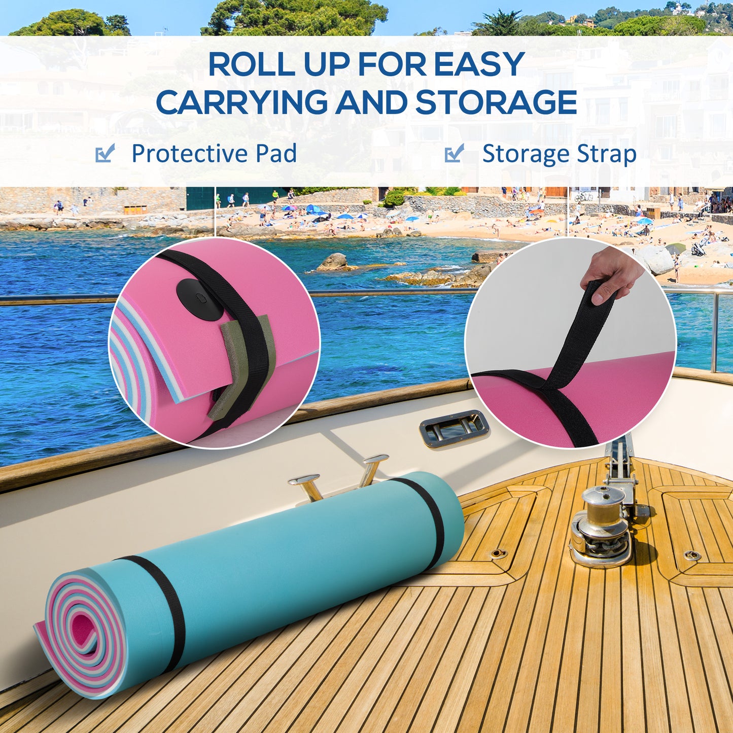 Floating Water Mat - 17x5 Super-Sized Foam Raft for Pool & Beach