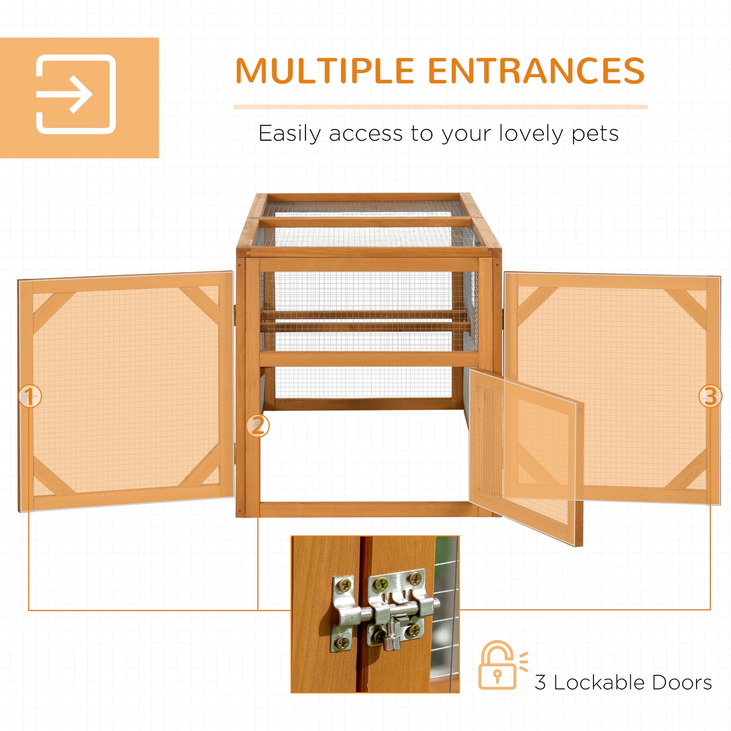 55-Inch Wooden Chicken Coop Expansion Kit Outdoor Hen House with Linkable Design
